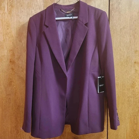 DKNY Womens Purple Blazer - Picture 1 of 8